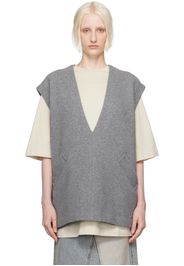 MM6 Maison Margiela Gray Plunging V-Neck Vest