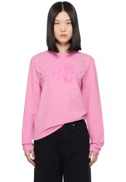 MM6 Maison Margiela Pink Graphic Long Sleeve T-Shirt