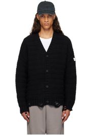 MM6 Maison Margiela Black Ribbed Cardigan