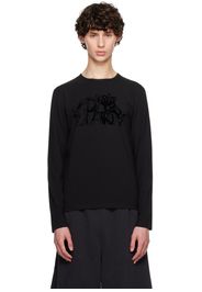 MM6 Maison Margiela Black Flocked Long Sleeve T-Shirt