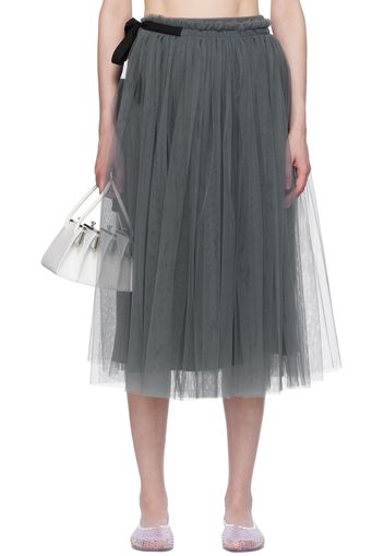 Molly Goddard Gray Lottie Midi Skirt