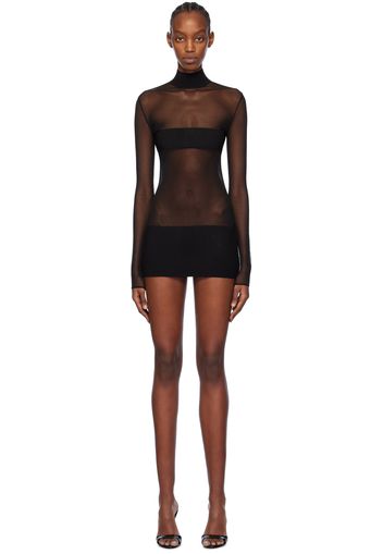 Mônot Black Sheer Minidress