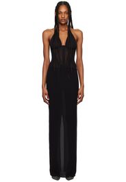 Mônot Black Paneled Maxi Dress