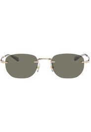 Montblanc Gold Rectangular Sunglasses