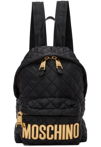 Moschino Black Quilted Backpack