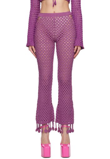 Moschino Purple Crocheted Lounge Pants