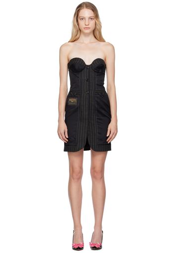 Moschino Black Paneled Minidress