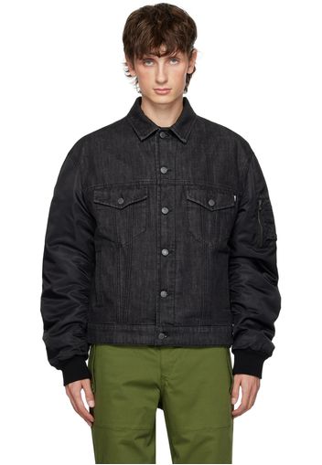 Moschino Black Paneled Denim Jacket