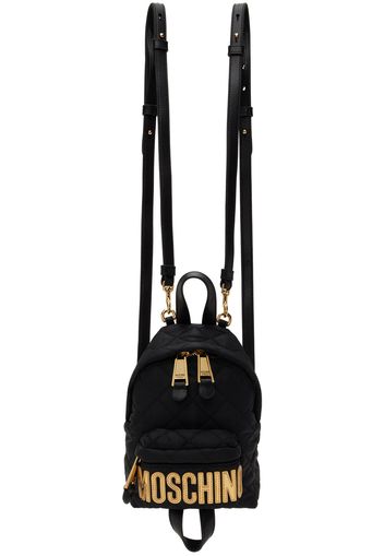 Moschino Black Mini Quilted Backpack