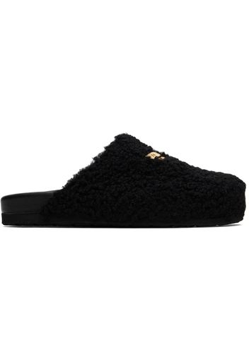 Moschino Black Shearling Slippers