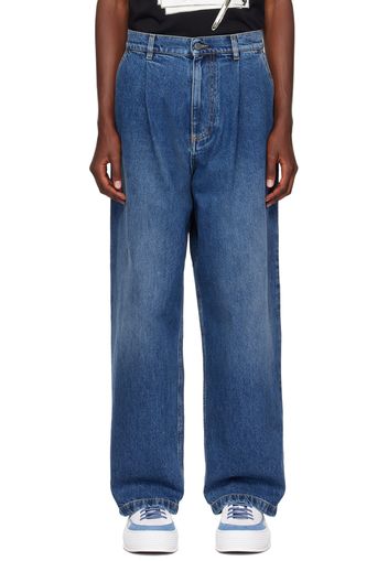 Moschino Blue Pleated Jeans