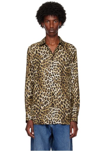 Moschino Brown Leopard Shirt