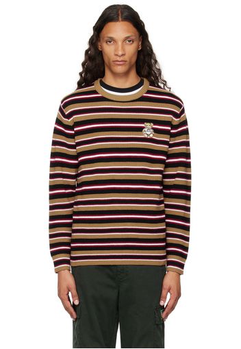 Moschino Brown Virgin Wool Striped Sweater