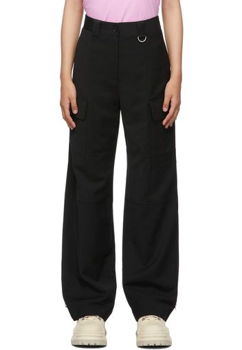 MSGM Black Loose-Fit Cargo Trousers