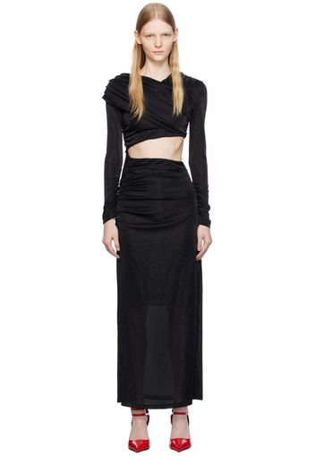 MSGM Black Cutout Maxi Dress