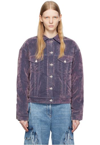 MSGM Purple Flocked Denim Jacket