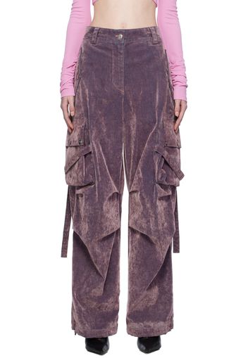 MSGM Purple Flocked Jeans