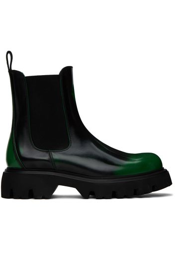 MSGM Black Spray Paint Chelsea Boots