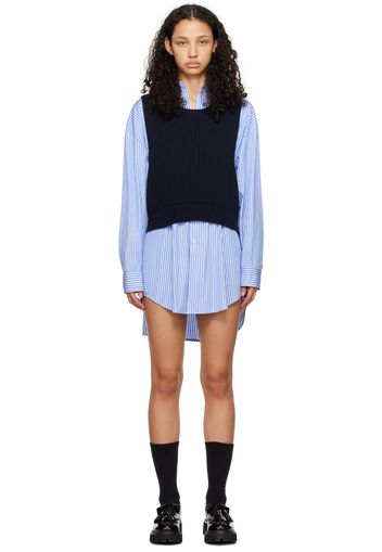 MSGM Blue Layered Minidress