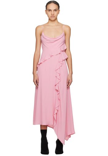 MSGM Pink Ruffle Maxi Dress