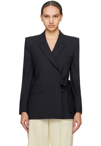 MSGM Navy Self-Tie Blazer