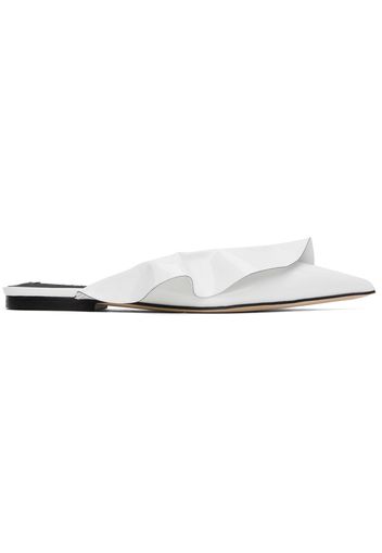 MSGM White Flat Mules