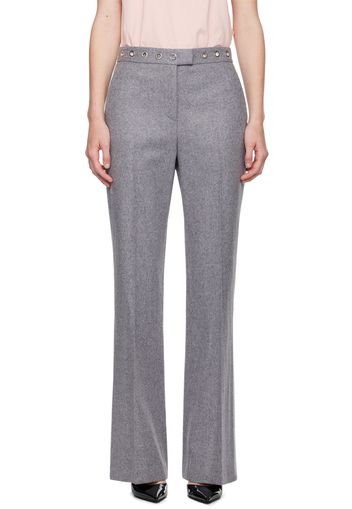 MSGM Gray Eyelet Trousers