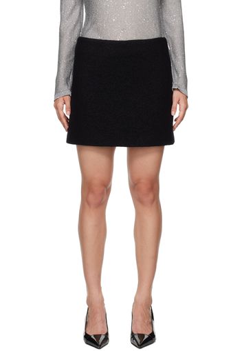 MSGM Black Virgin Wool Miniskirt