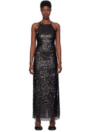 MSGM Black Sequin Maxi Dress