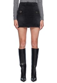 MSGM Black Used Denim Miniskirt