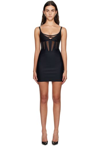 Mugler Black Semi-Sheer Minidress