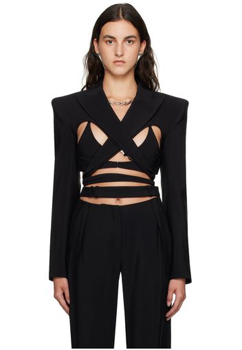 Mugler Black Wraparound Blazer