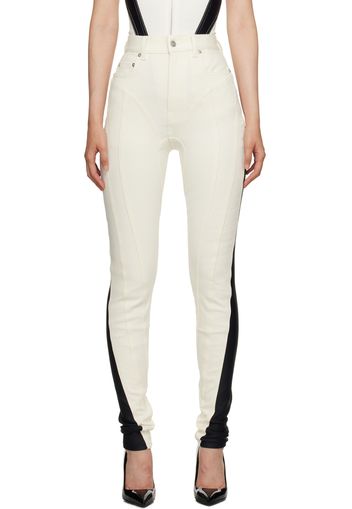 Mugler White & Black Spiral Jeans