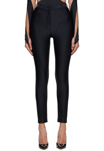 Mugler Black Paneled Leggings