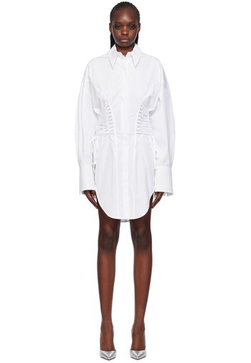 Mugler White Laced-Up Minidress