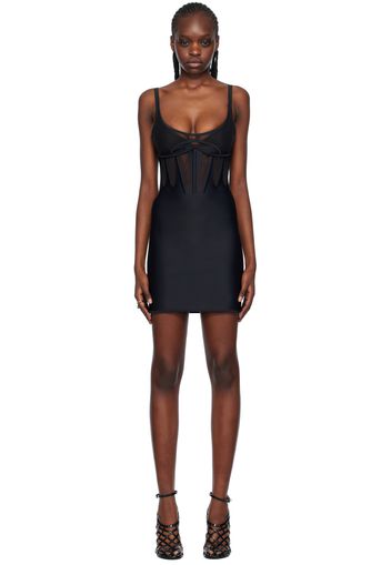 Mugler Black Corseted Minidress