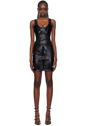 Mugler Black Embossed Minidress