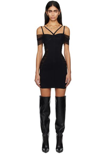 Mugler Black Gathered Minidress