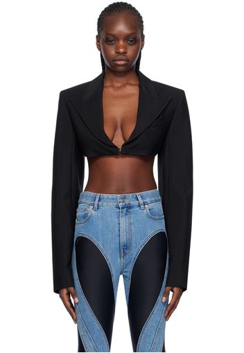 Mugler Black Cropped Blazer