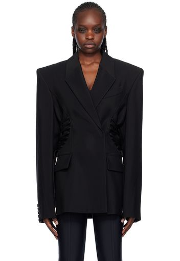 Mugler Black Lace-Up Blazer