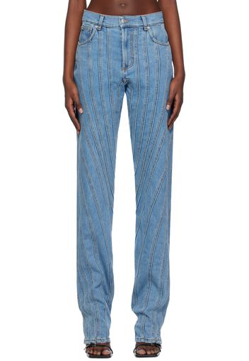 Mugler Blue Spiral Jeans