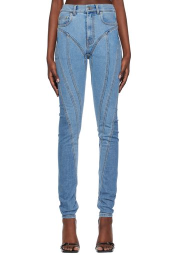 Mugler Blue Spiral Jeans