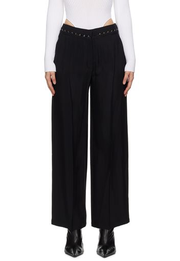 Mugler Black Hook & Eye Trousers