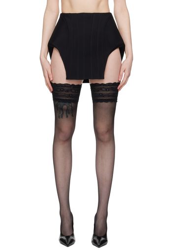 Mugler Black Paneled Miniskirt