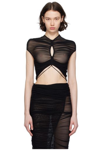 Mugler Black Cropped T-Shirt