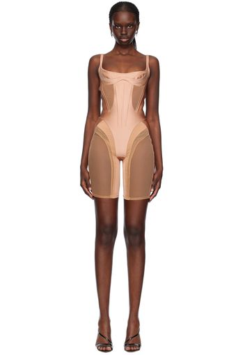 Mugler Tan Bicycle Jumpsuit