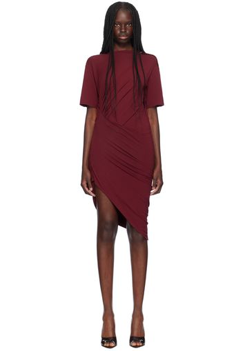 Mugler Red Draped Pierced Minidress