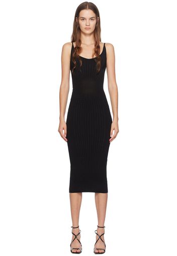 Mugler Black Vampire Sculpting Midi Dress