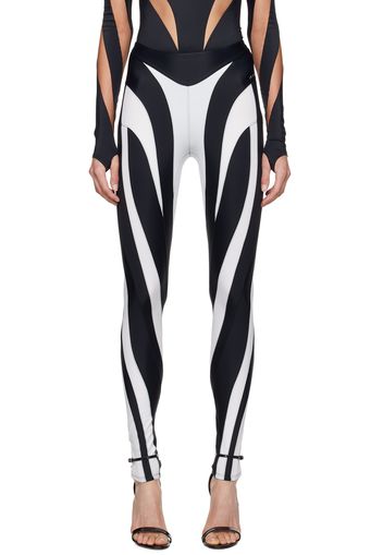 Mugler Black & White Spiral Leggings