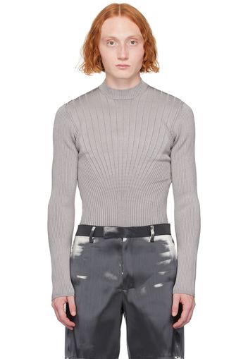 Mugler Gray Sculpting Sweater